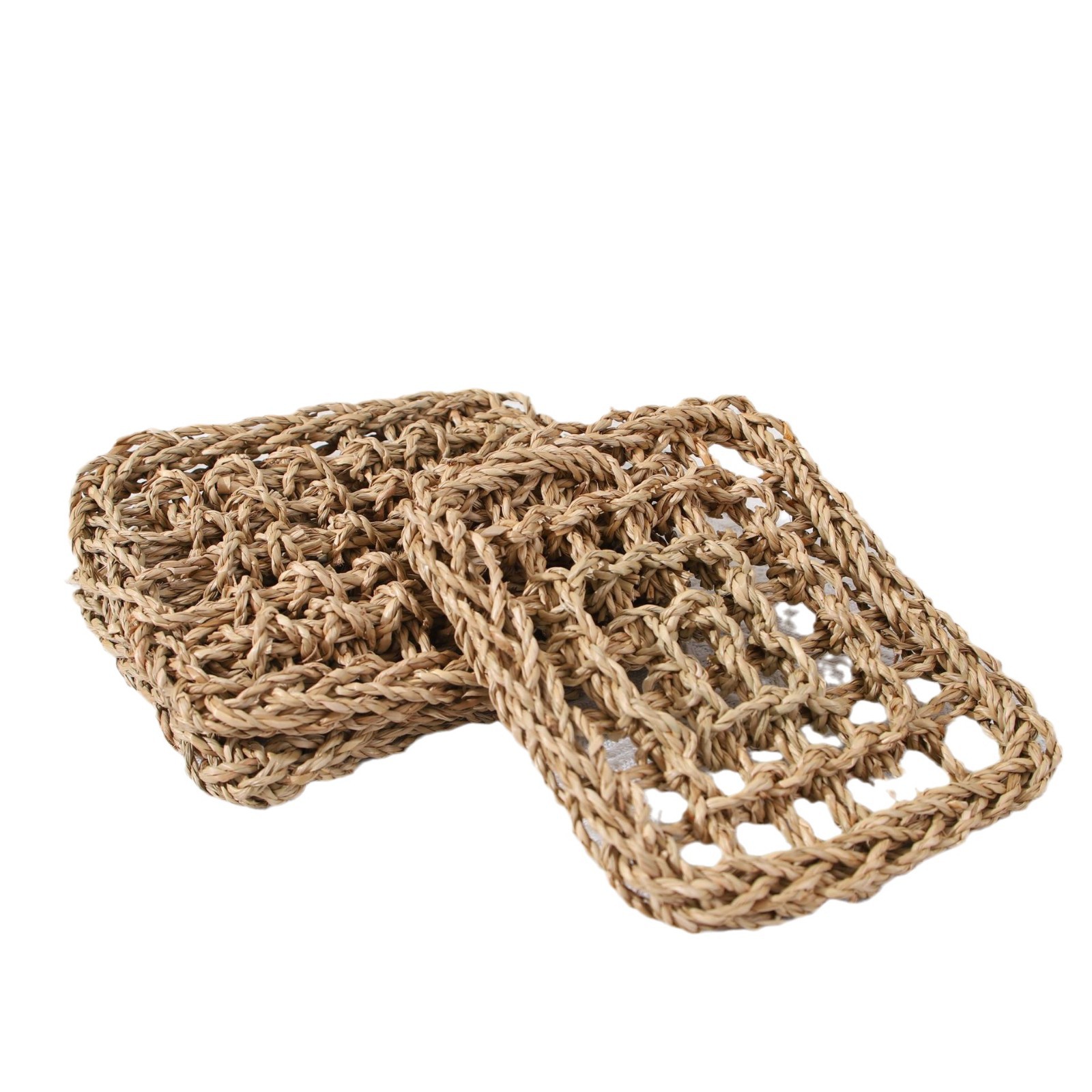 Hand Woven Square Lizard Crawling Mat Seaweed Woven Parrot Mesh Hammock Straw Woven Small Pet Crawling Mesh