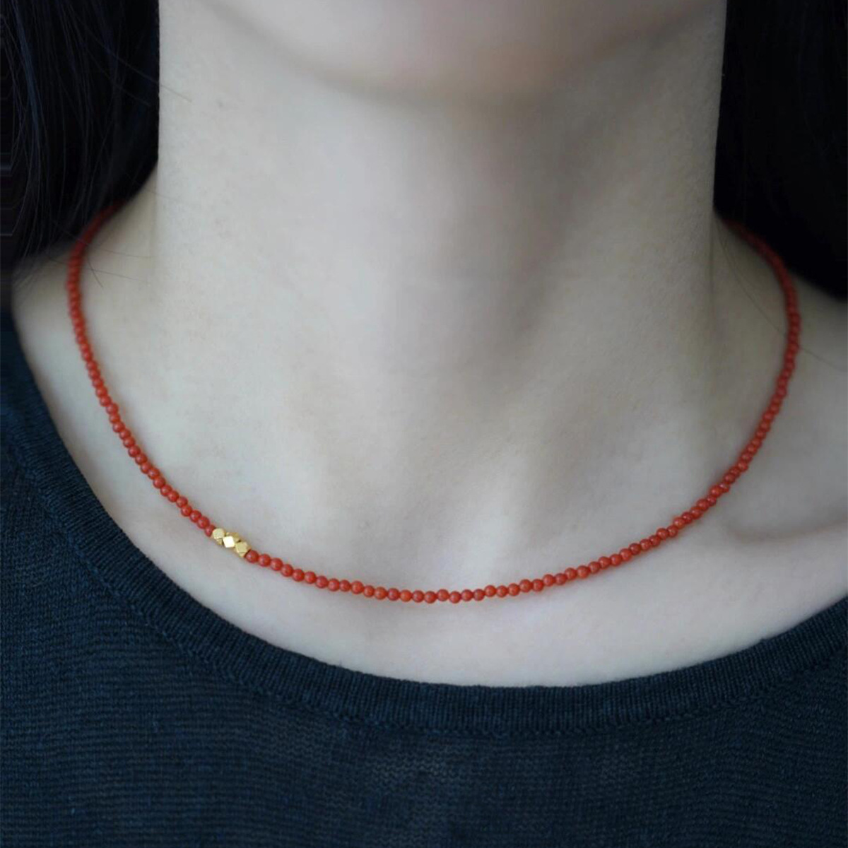 2025 New Style Southern Red Agate Small Bead Necklace Collarbone Chain New Chinese Style National Style Necklace Chinese Red Choker for Women