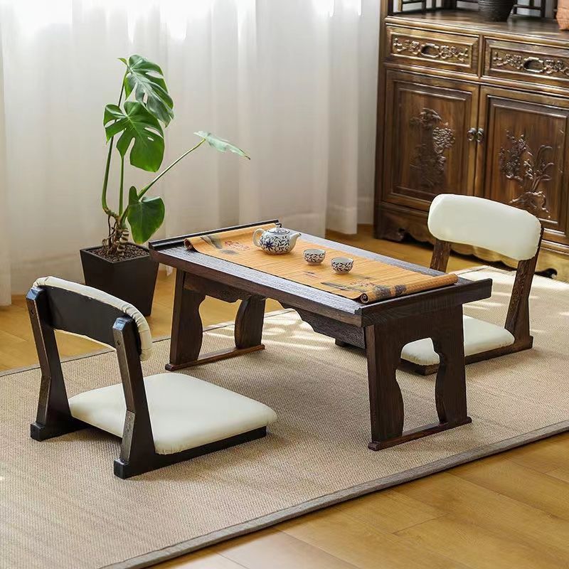 Tatami Chair for Home Use, Chinese-Style Balcony Bay Window Bedroom Lazy Chair, Square Simple Bed Backrest Chair, Legless Chair