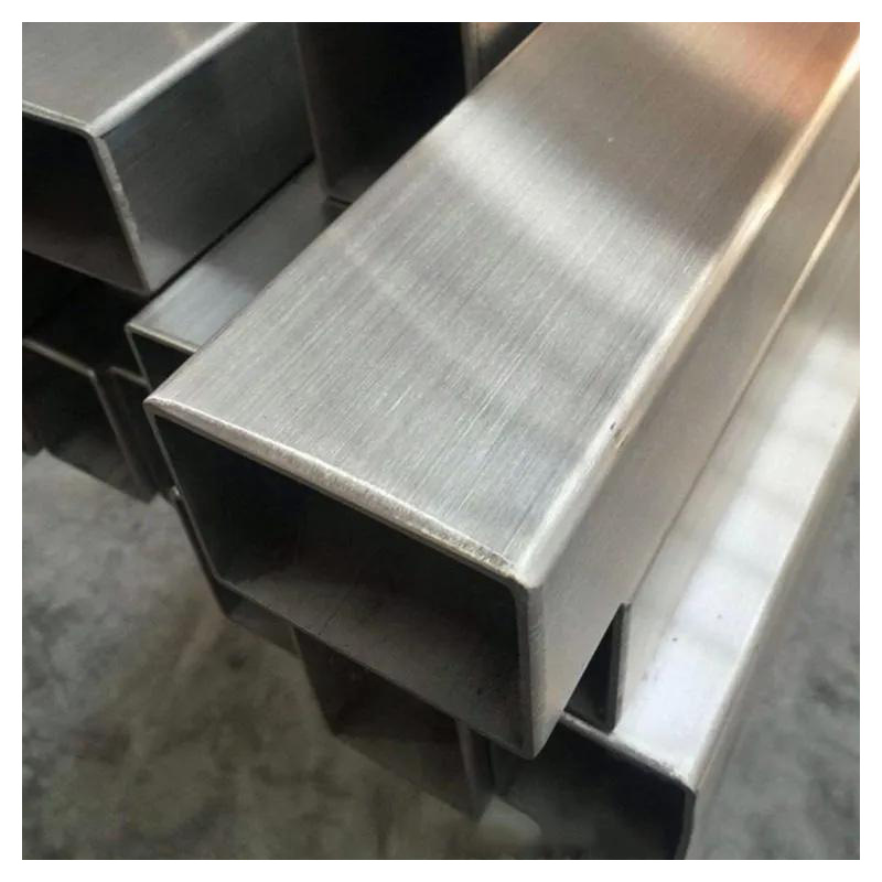 Stainless Steel Square Tube Brushed Mirror Finish 304 Stainless Steel Tube 201 Rectangular Tube Large Diameter Welded Thickened Hollow Tube