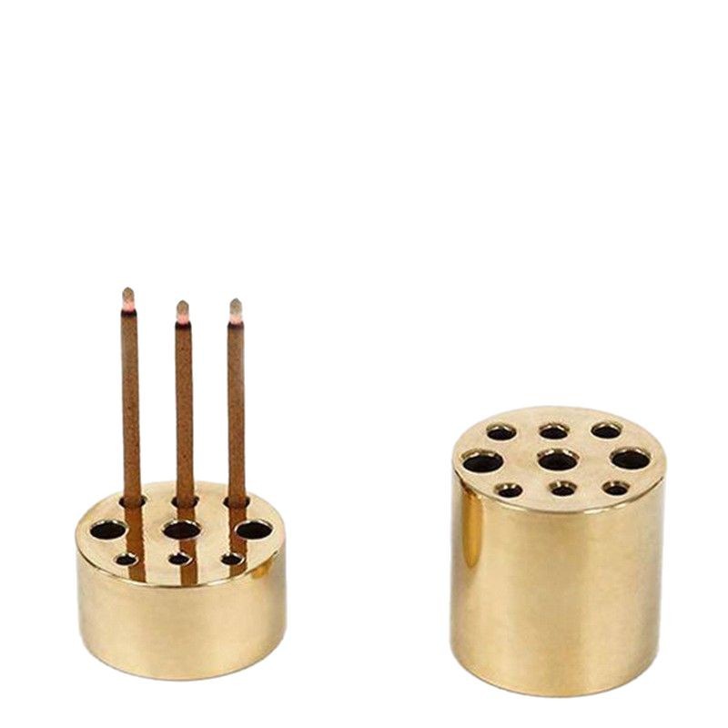 Wholesale Brass Nine-Hole Incense Stick Incense Holder Porous Household Incense Burner Gourd Incense Holder Worship Buddha Incense Tools and Supplies