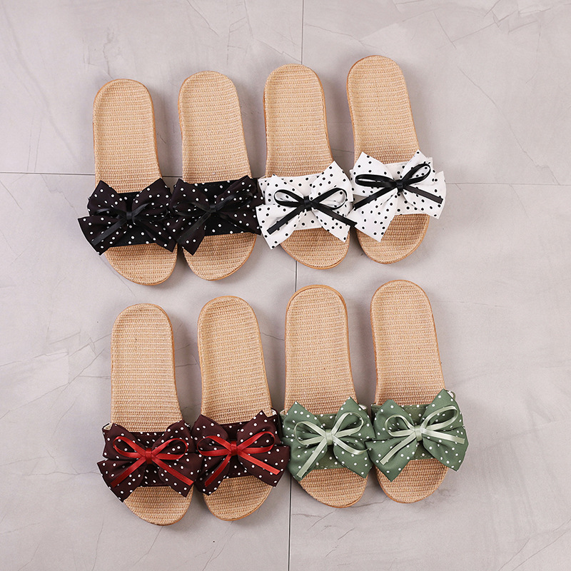 Кросс-бордерные производители оптовая торговля тканевые льняные четырехсезонные indoor тапочки хлопковые и льняные женские нескользящие легкие домашние мягкие подошвы тапочки