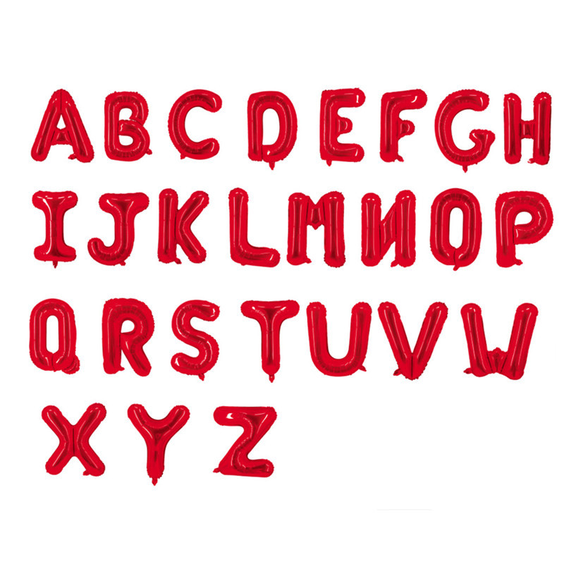 Imitation and Beautiful Thin Version 16inch Red Letter Aluminum Foil Balloon Rose Red Wedding Decoration Aluminum Film Balloon Wholesale