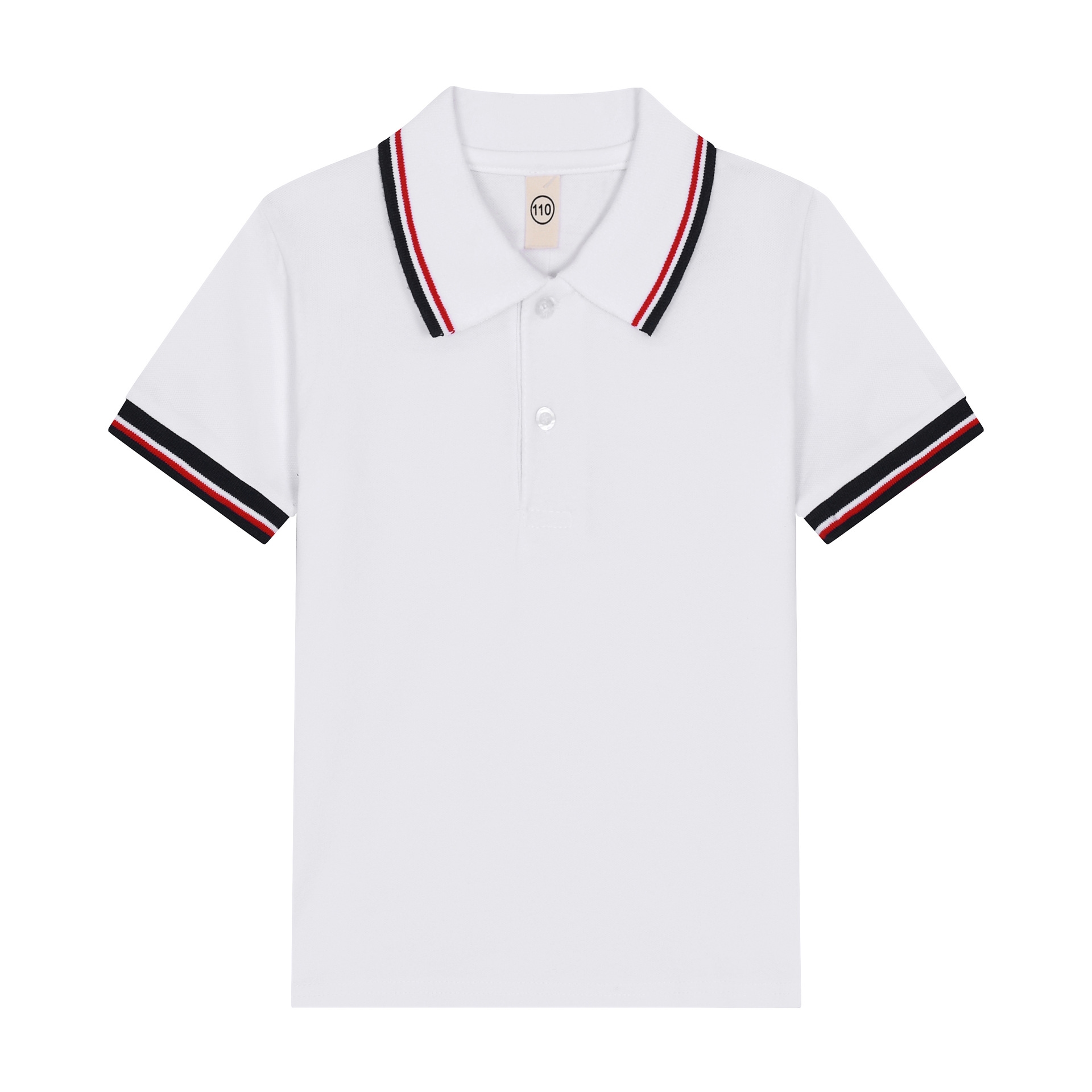 tshirt kids white T-shirt children's polo shirt short-sleeved cotton boys and girls lapel white school uniform Eton same color