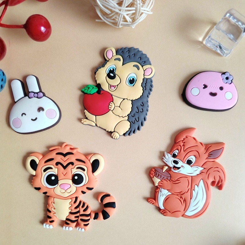 Professionally Customized Pvc Soft Glue Creative Cartoon Cute Refrigerator Stickers and Clothing Stickers