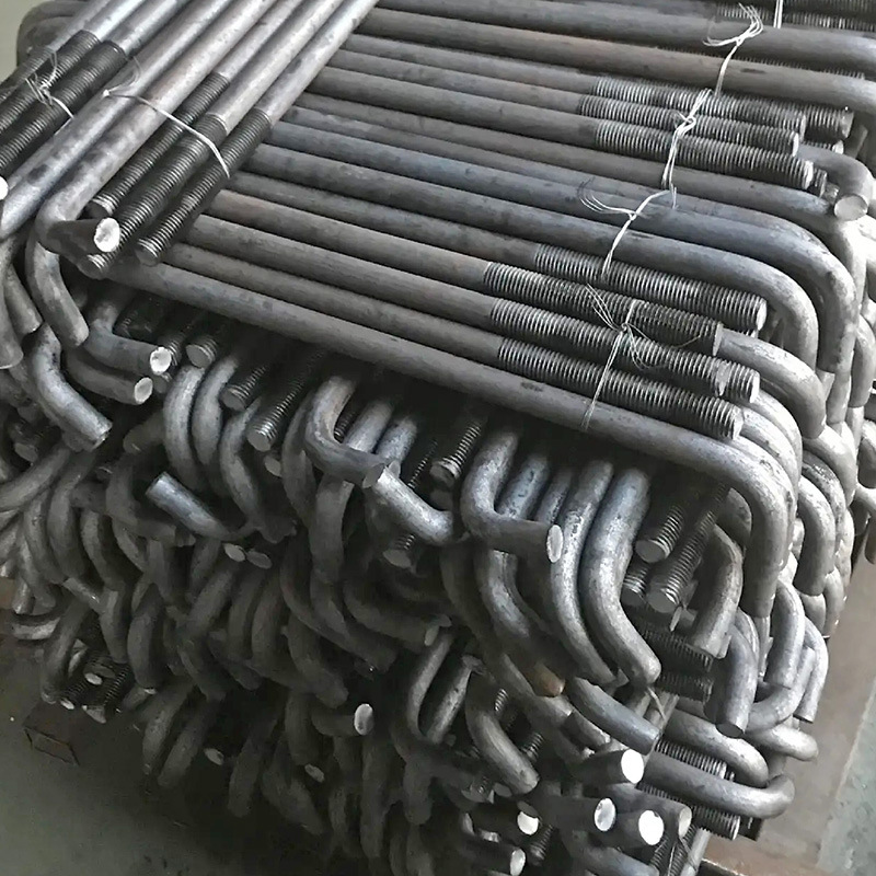 Manufacturer's Ready-Made 7-Shaped Foot Bolt Tower Crane Embedded Parts Base Foot M12M16M20 Customized Steel Structure with Picture Processing