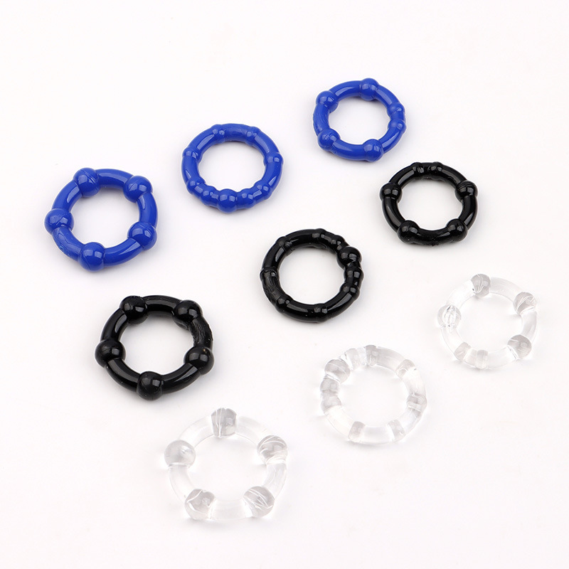 Granular Ring with Bead Ring, Crystal Ring, Three-Color Delayed Locking Ring, Silicone Sheep Eye Ring, Sex Toy