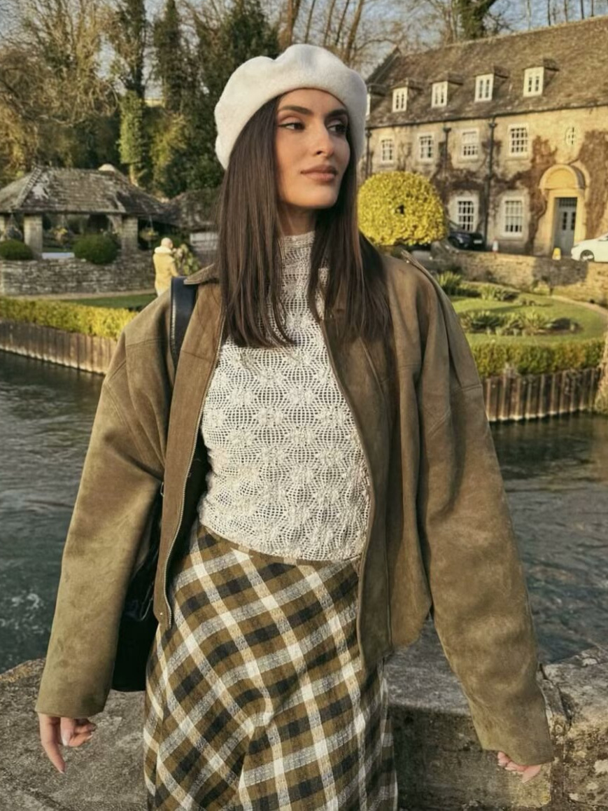 Cross-border Foreign Trade Women's 2025 Autumn European and American Style Lapel Suede Jacket Baseball Jacket Women's B88824