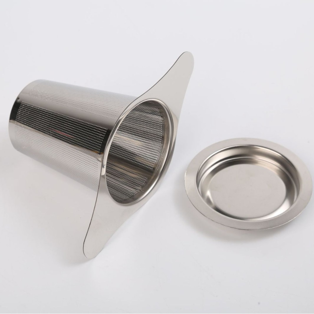 Factory wholesale 304 stainless steel tea drain filter tea filter fair cup tea drain tea compartment single binaural cone