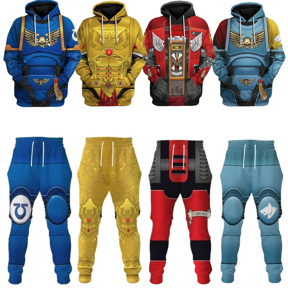 Кросс-бордовый новый Warhammer 40K Warhammer свитер с капюшоном на молнии мужской цифровая печать косплей Экстремальный воин