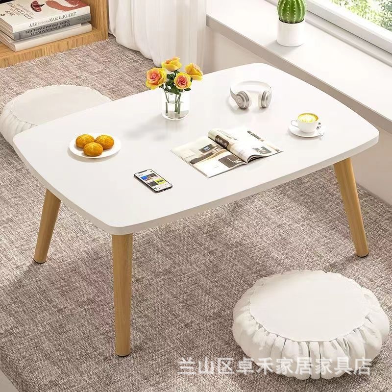 Маленький кофейный столик для окна, домашний стол, низкий стол, стол для подоконника, чайный стол для спальни и балкона, из массива дерева, стиль нормкор