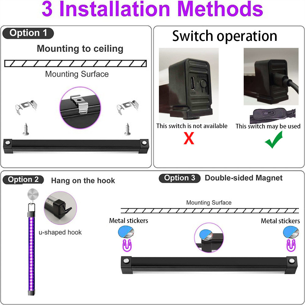 New LED ultraviolet black light UV lamp portable purple light fluorescent wall painting lamp bar KTV stage lamp