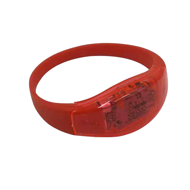 2-Light Silicone Luminous Bracelet Voice-Activated Sensor Luminous Led Luminous Wrist Strap Cheering Props Manufacturer Wholesale