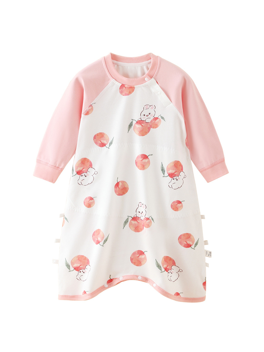 Baby Nightgown, Baby Sleeping Bag, Pure Cotton Type a Long-Sleeved Pajamas, Spring & Fall Anti-Kick Nightgown, Kidsren's Jumpsuit, Home Clothes