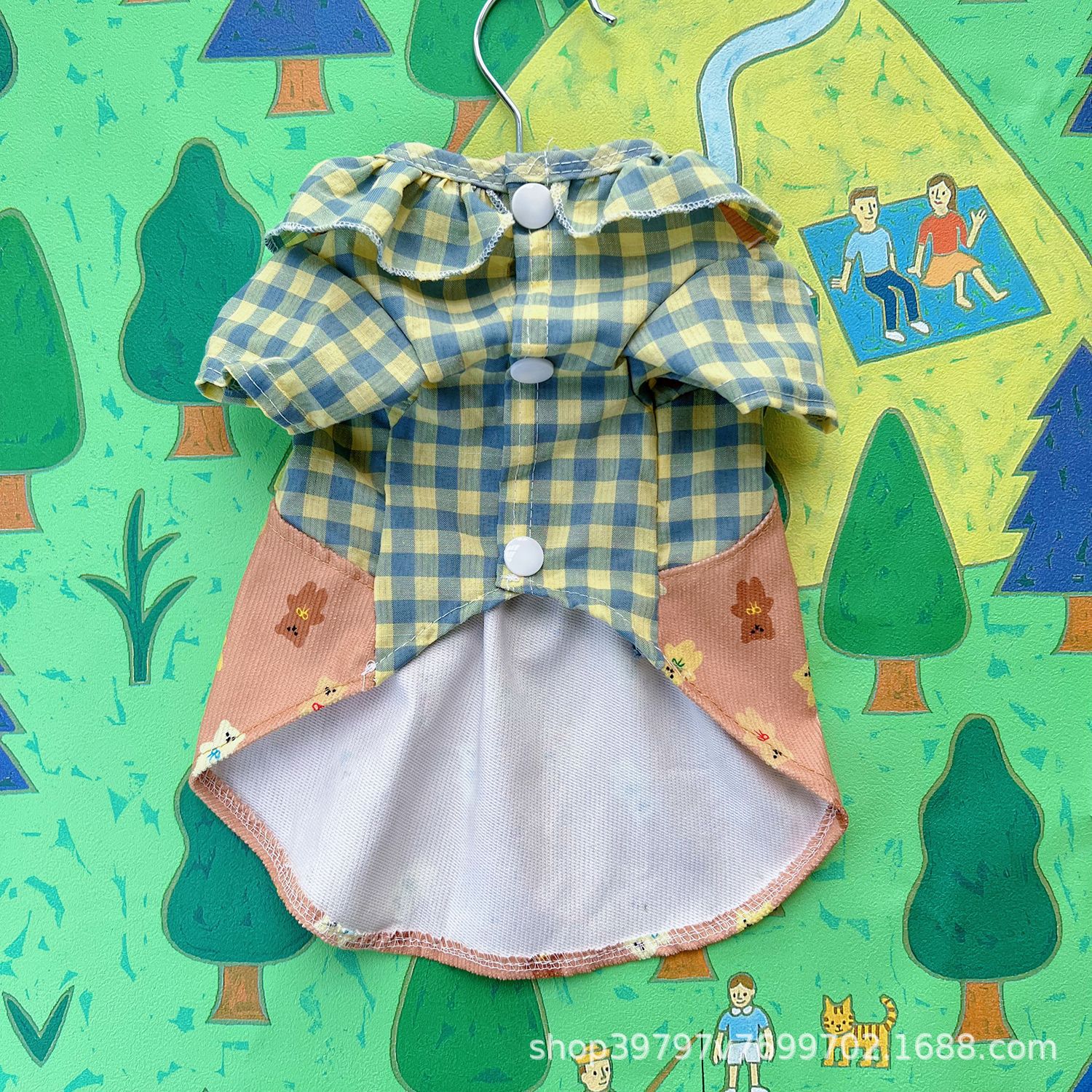 Spring and Summer Dog Cute Cartoon Small and Medium-sized Dog Strap Skirt Cat Two-legged Skirt Pet dress Dog Clothes