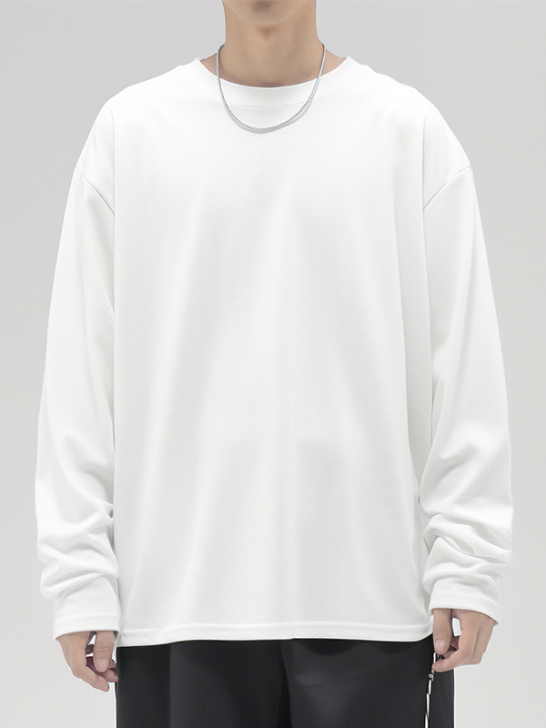 250g Solona Heavy Long-Sleeved T-Shirt Customized Men's and Women's New American Casual Loose Bottoming Shirt Pure Color Top