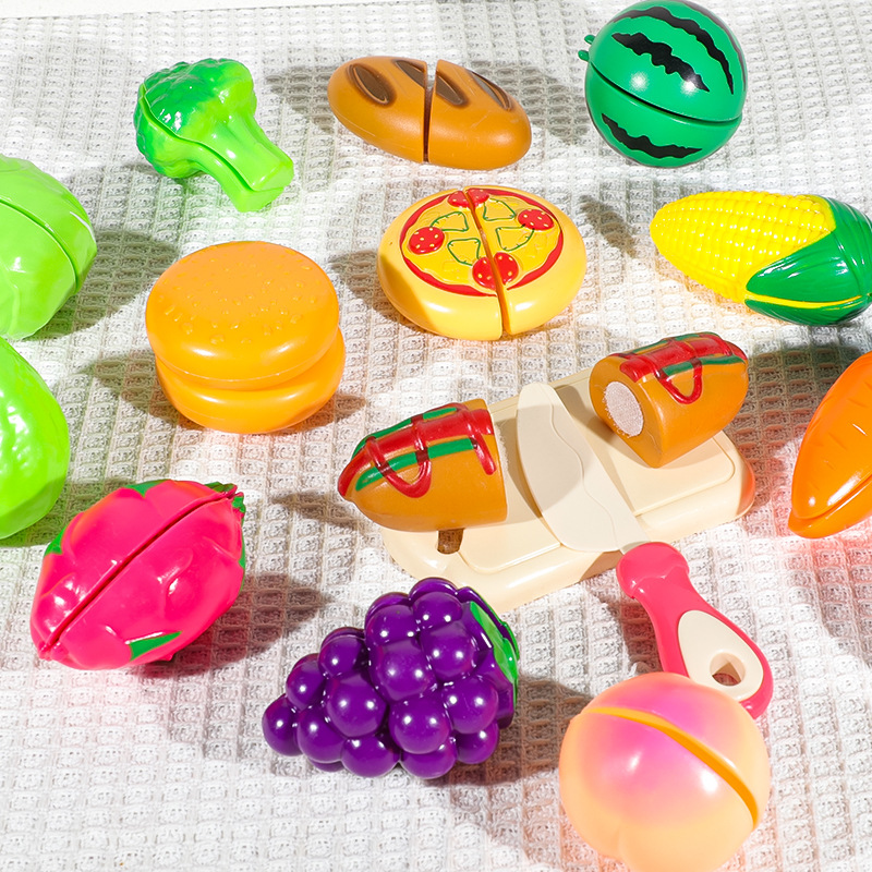 Cross-Border Children's Fruit Cutting Wooden Simulation Vegetable Cutting Fun Baby Educational Kitchen Boys and Girls Street Stall Wholesale
