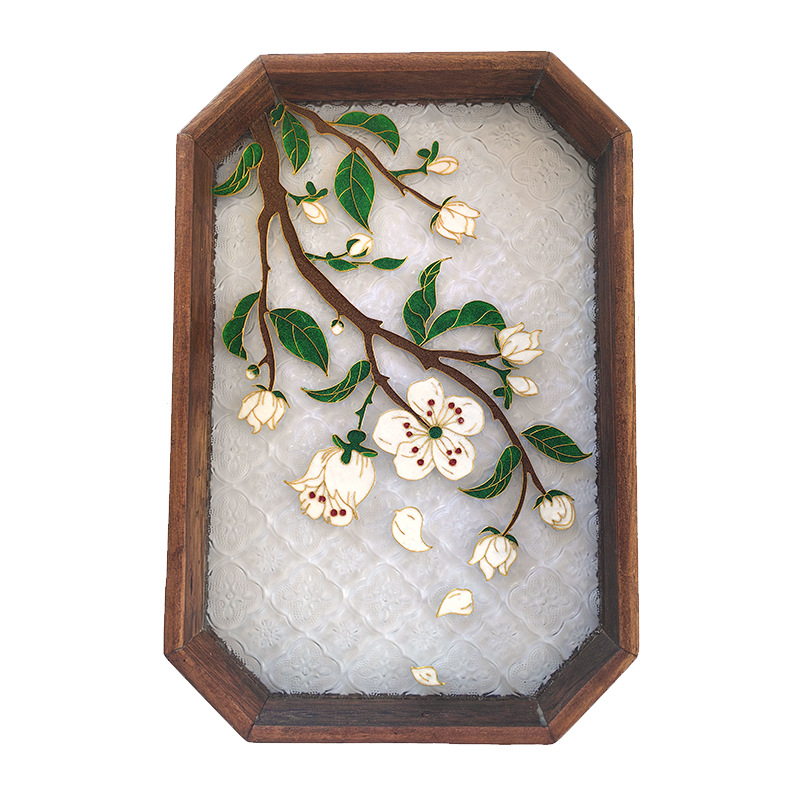 Cloisonné DIY Filigree Enamel Tea Tray Material Kit Company Salon Event Enamel Painting Ornament Handmade Gift