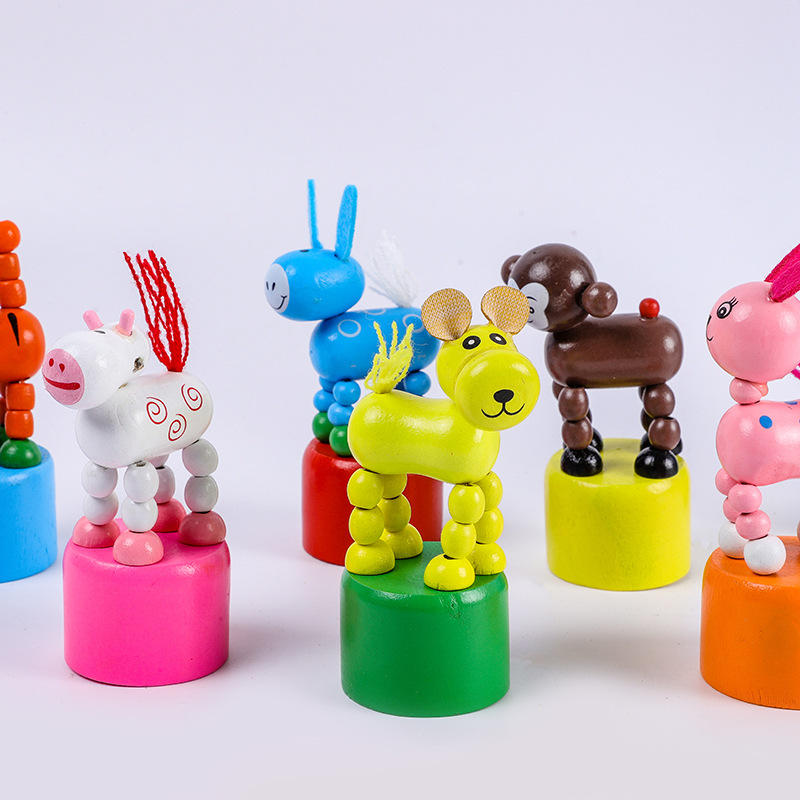 Dancing Animal Puppet Toys, Swinging Small Animals, Press Cartoon Toys, Children's Educational Toys Wholesale