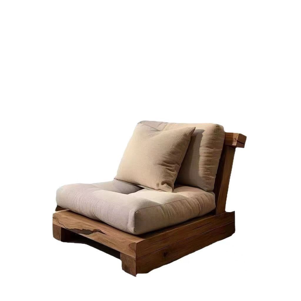 Solid Wood Sofa Chair Living Room Single Leisure Chair B&B Sofa Lounge Chair Floor-Standing Tatami Sofa Double Seat
