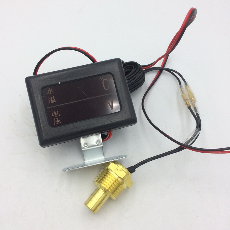 Dual Display Meter 12V/24V Universal Car Truck Modified Digital Water Temperature Voltage Combination Meter High Precision Digital