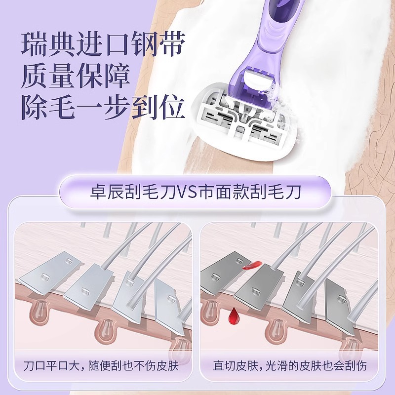 Zhuo Chen's Underarm Shaving Knife Lubricating Soap Head Replacement Head Private Secrets Shaving Vaginal Shaving Knife for Women's Underarm Not to Harm Skin