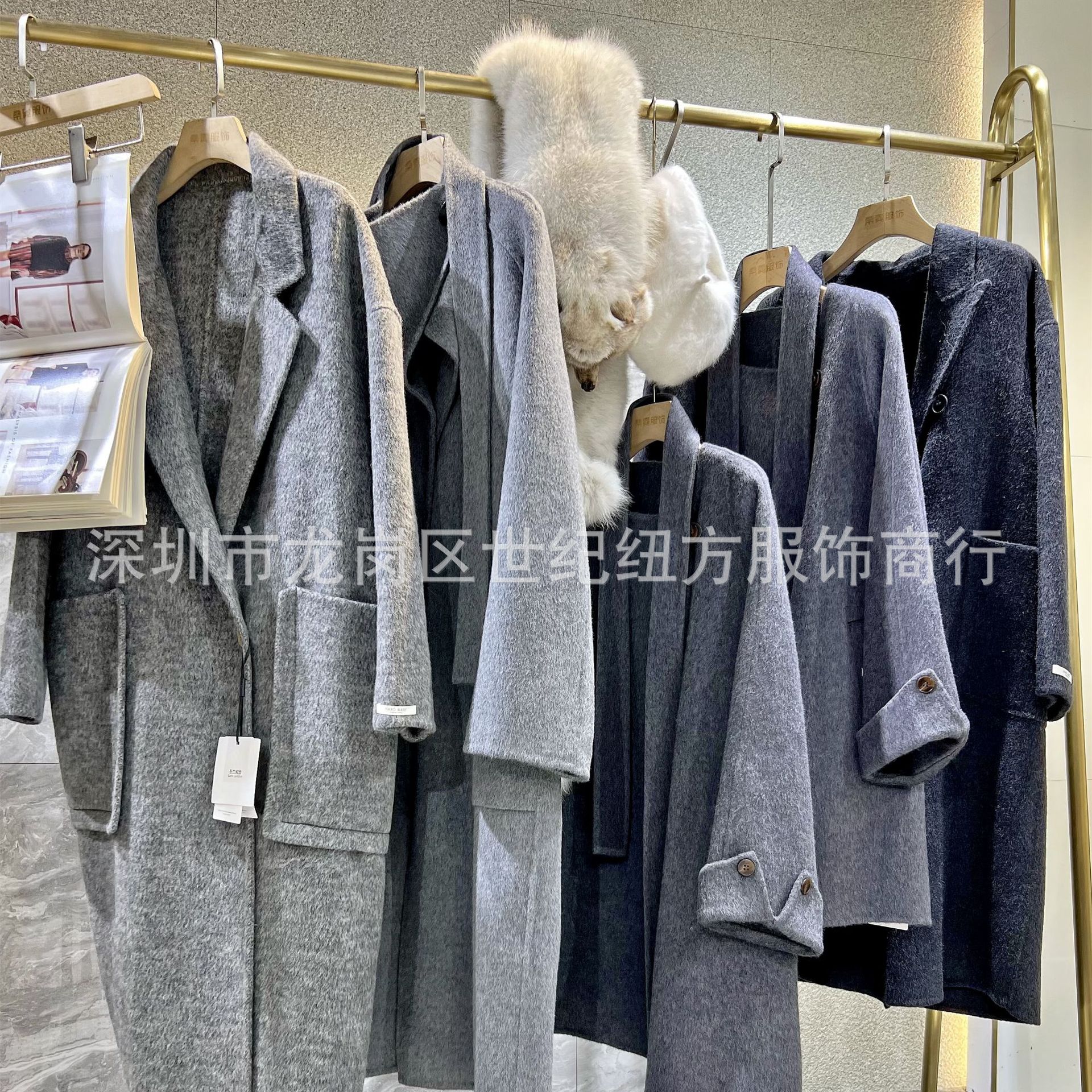 High-End Women's Clothing Off-Season Clearance Coats Double-Sided Wool Coats Brand Discount Physical Store Live Broadcast