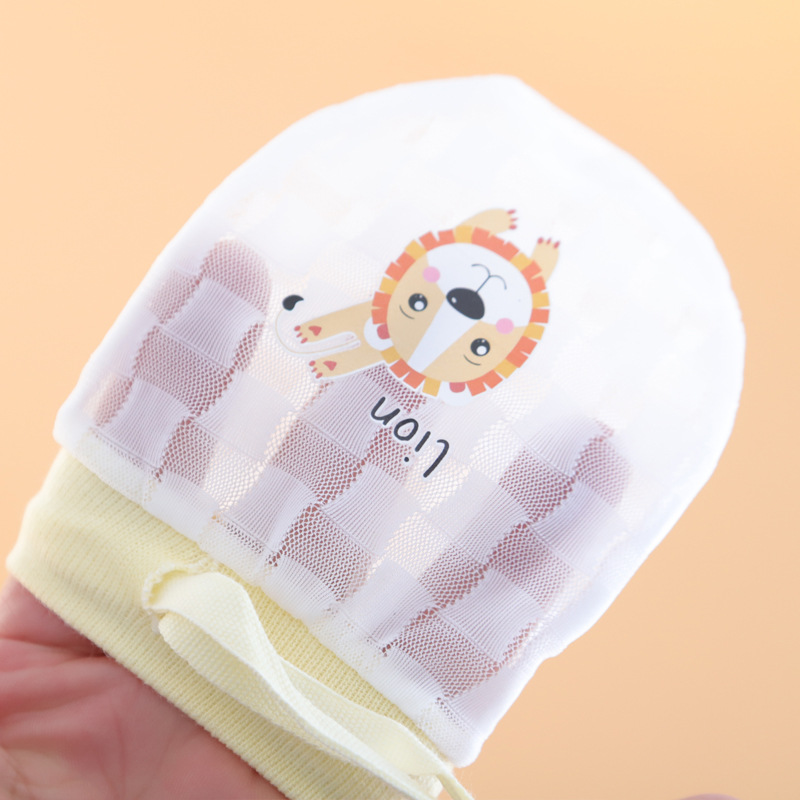 Baby Anti-scratch Ice Silk Gloves Drawstring Lace-up Baby Adjustable High Elastic Gloves Newborn Gloves Summer