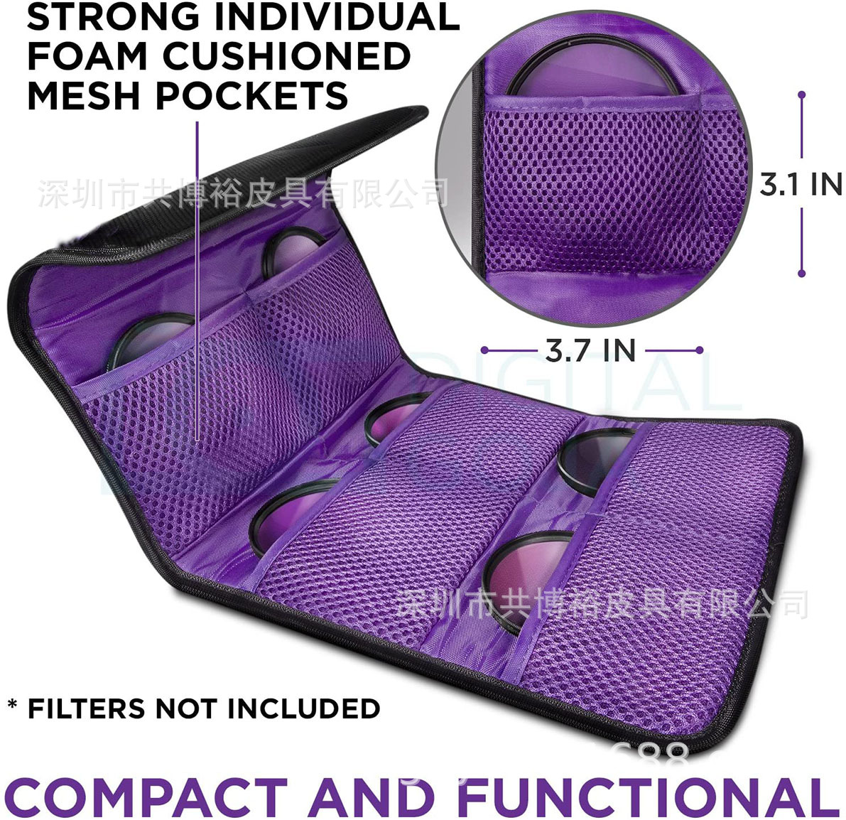 Customized Digital Circular Filter Cosmetics Bag 2.4.6 Pieces 86 Filter Cosmetics Bag Portable Lens Protection Bag