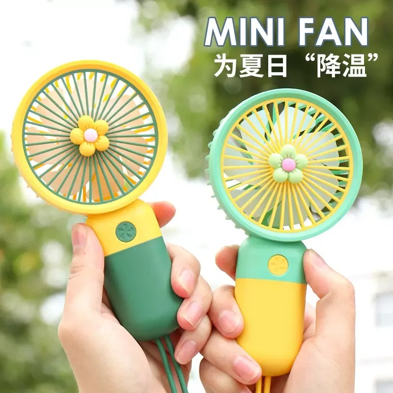 Children's Handheld Small Fan Student Gift Portable Cartoon Mini Portable Charging Small Desktop Electric Fan