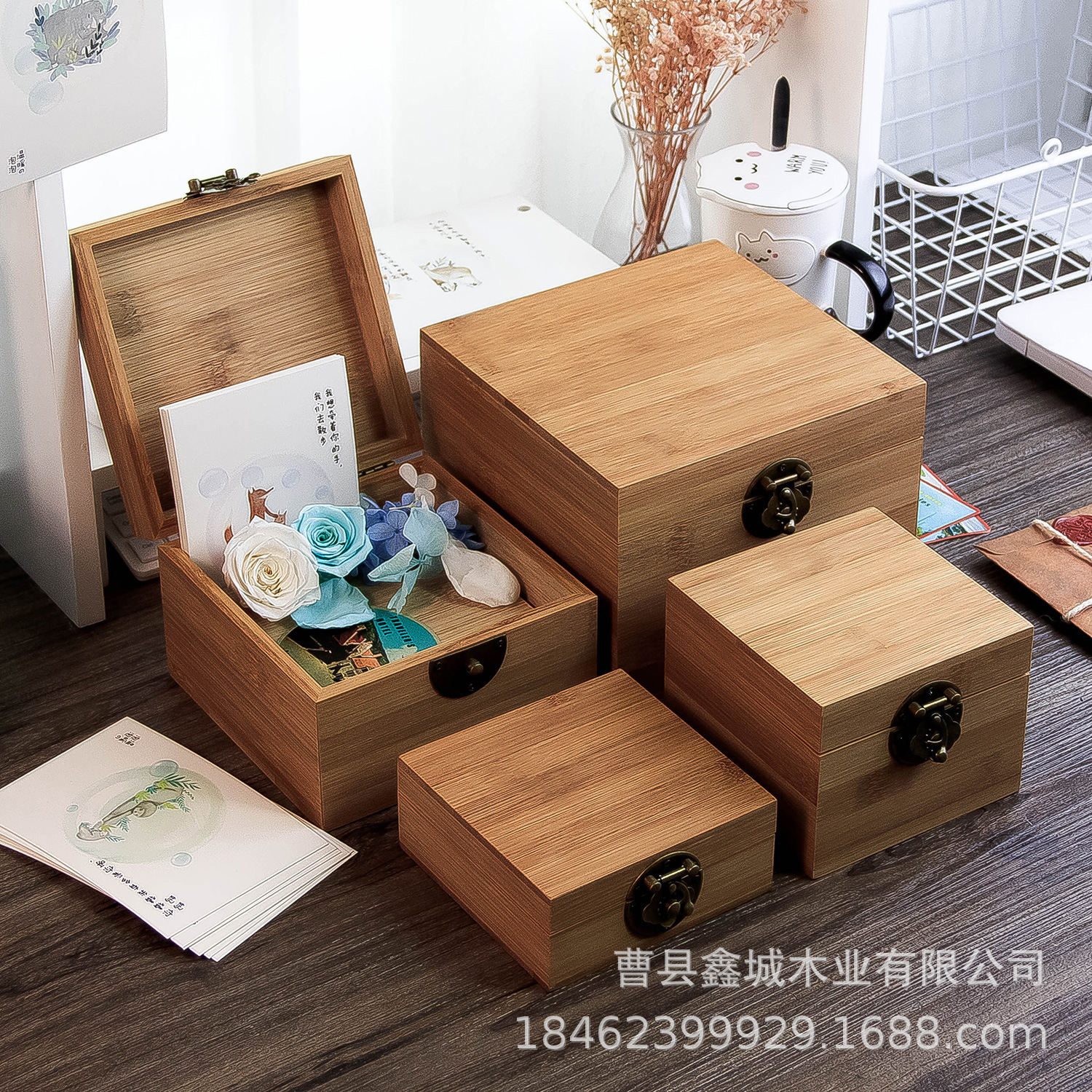 Квадратная деревянная коробка из бамбука с замком для хранения рассыпного чая домашняя упаковка для подарков на день рождения деревянная коробка