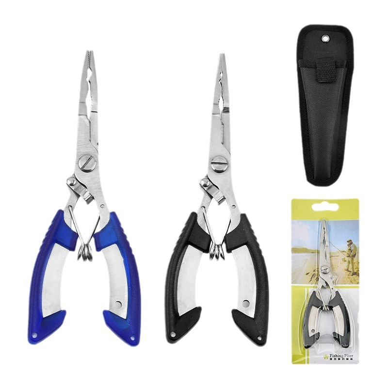 Manufacturer Wholesale Stainless Steel Lure Pliers Multi-purpose Fishing Scissors Curved Mouth Fishing Pliers Fish Control Device Fishing Line Scissors Hook Removal Pliers
