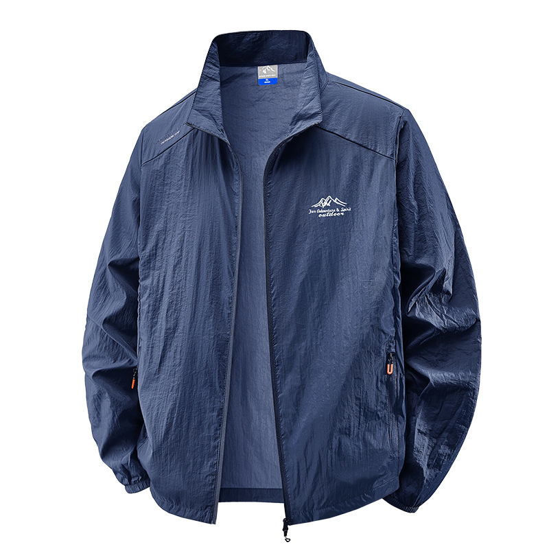 Ice Silk Quick-Drying Sun Protection Clothing Men's Summer Thin Stand-Up Collar Jacket Breathable Outdoor 2025 New Men's Sun Protection Clothing