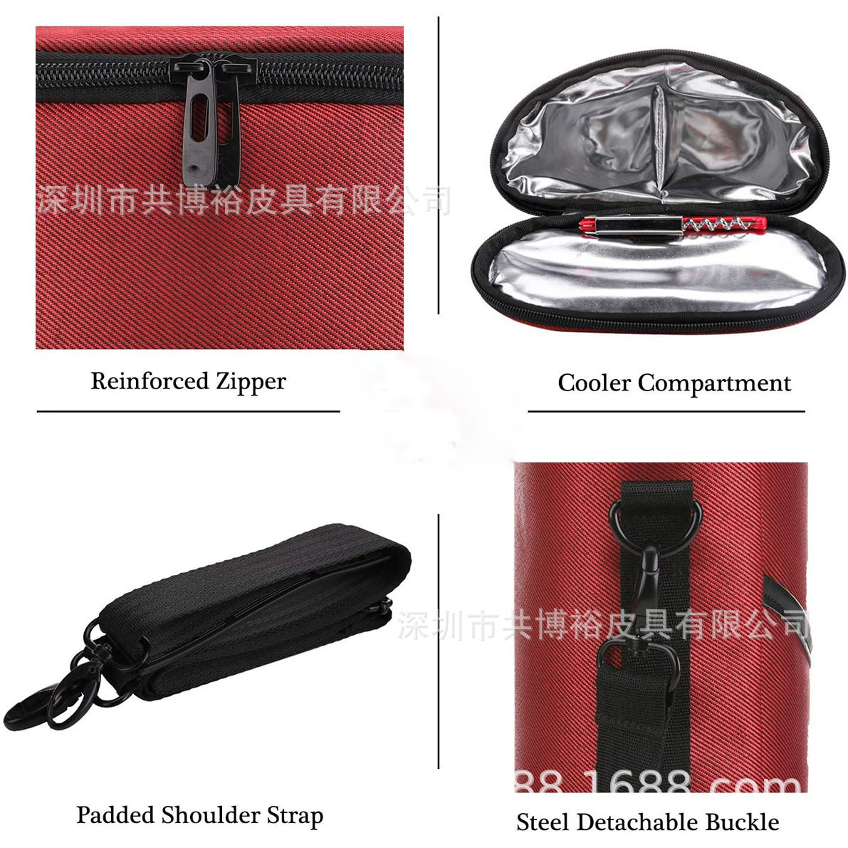 Factory Customized Polyester Twill 2-Pack Red Wine Ice Pack, Thermal Bag, Fruit Protection Bag, Fresh-Keeping Bag, Contrasting Color