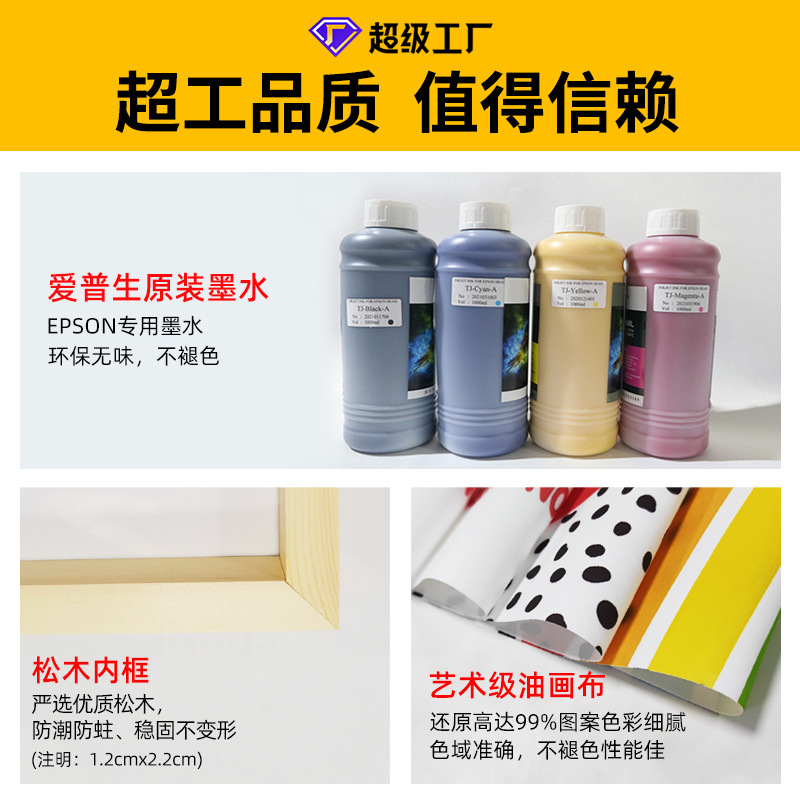 Inkjet Canvas Painting Core Frameless Painting Custom-Made Crystal Porcelain Painting Restaurant Entrance Decoration Hanging Painting Custom Decorative Painting