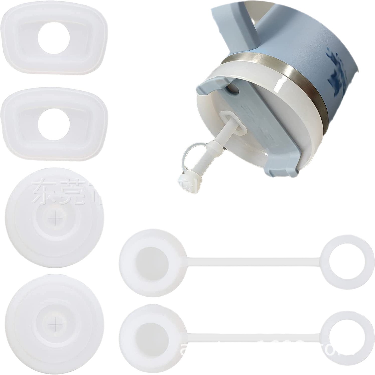 Cross-border new Stanley cup lid straw cap silicone leak-proof plug leak-proof portable cup silicone overflow-proof plug 3-piece set