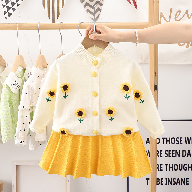 A generation of hair [Jin Yong] girls' sweater cardigan children's sweater women's treasure foreign-air two-piece set
