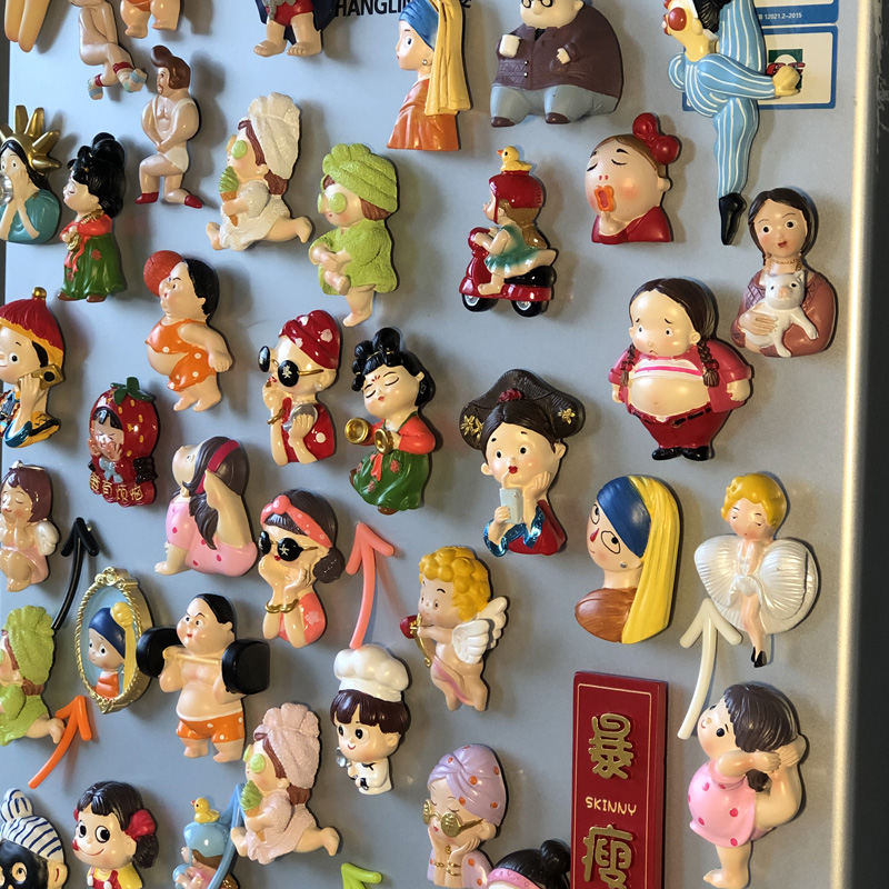 Three-Dimensional 3D Personalized Creative Refrigerator Magnet Cute Magnet Magnetic Sticker Magnet Scandinavian Ins Magnet Refrigerator Gold Small