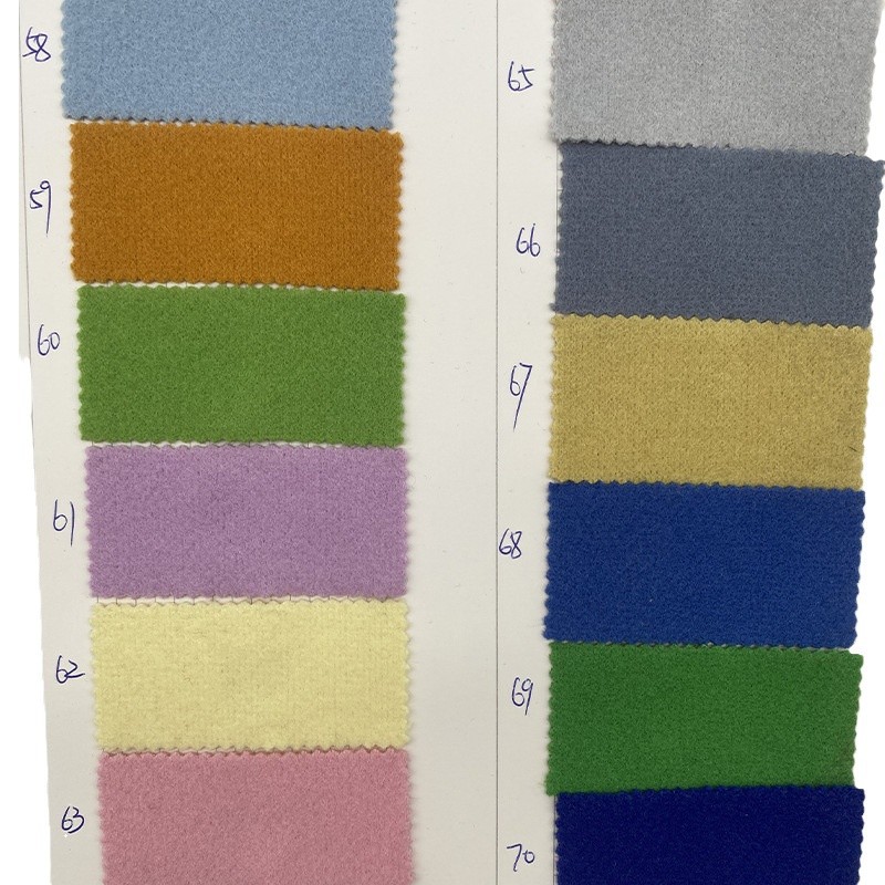 Autumn and winter solid color thickened dragon and phoenix tweed single-sided sanding cashmere fabric polyester woolen plain tweed coat fabric