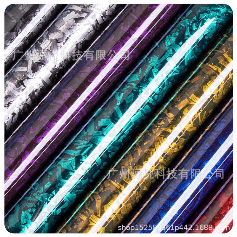 Пленка для модификации цвета углеродного волокна с лазерным рисунком цветок золотой и серебряный