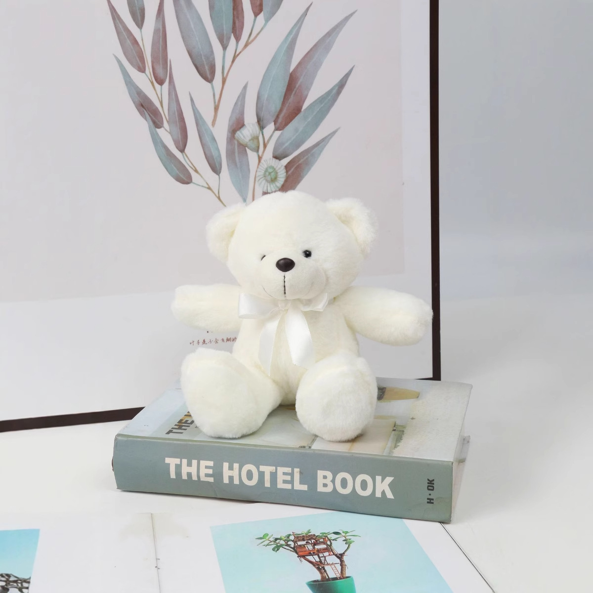 New Colorful Cocoa Bear Doll Bow Tie Bear Children's Doll Birthday Gift Brown Plush Toy Candy Color Bear