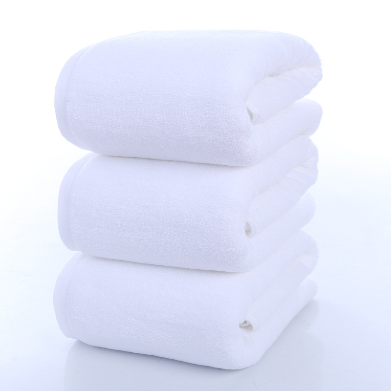 Hotel bath towel cotton wholesale white hotel five-star beauty salon thickened large bath towel bath cotton white bath towel