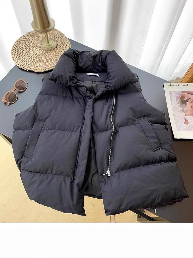 Cotton Vest Women's 2024 Autumn and Winter Korean Style Chanel Style Stand Collar New Sleeveless Cotton-padded Jacket Vest Outer Wear Vest Trendy