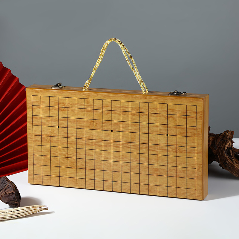 Bamboo pattern Go board bent buckle imitation bamboo pattern storage wooden box portable Chinese Go wood storage box bamboo box wholesale
