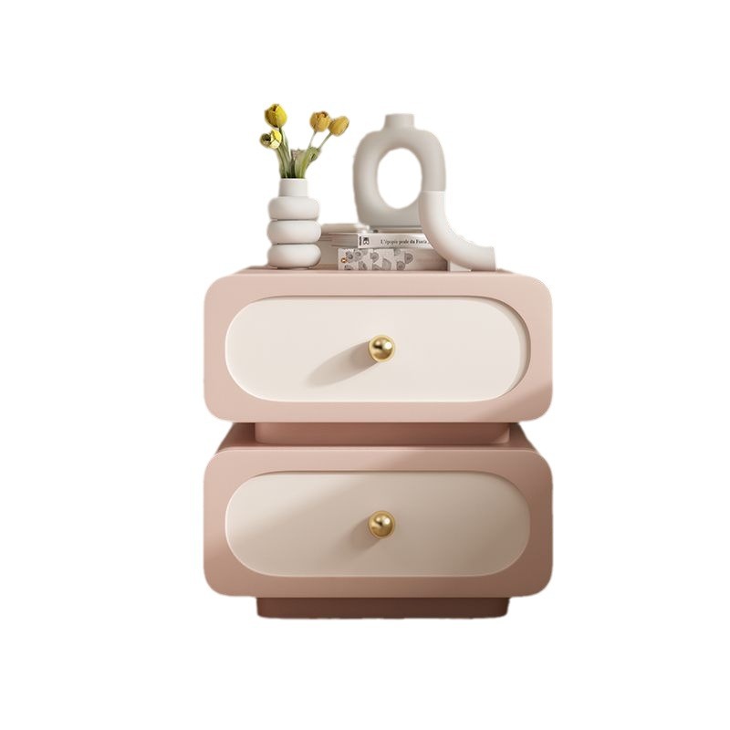 Bedroom Home Light Luxury Solid Wood Bedside Table Simple Modern French Cream Style Storage Cabinet Black Leather Bedside Table