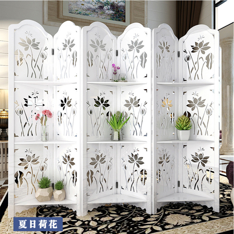 European-Style Screen Partition Wall for Living Room, Simple Modern Bedroom Folding Mobile Divider, Beauty Salon Decoration, Room Entrance