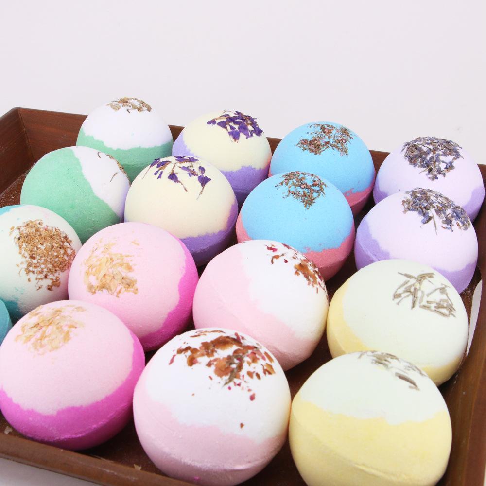 Cross-Border Dried Flower Mixed Color Bath Salt Ball Foot Bath Ball Mugwort Dried Flower Bubble Bath Ball Bath Supplies Foot Bath Pill Customization