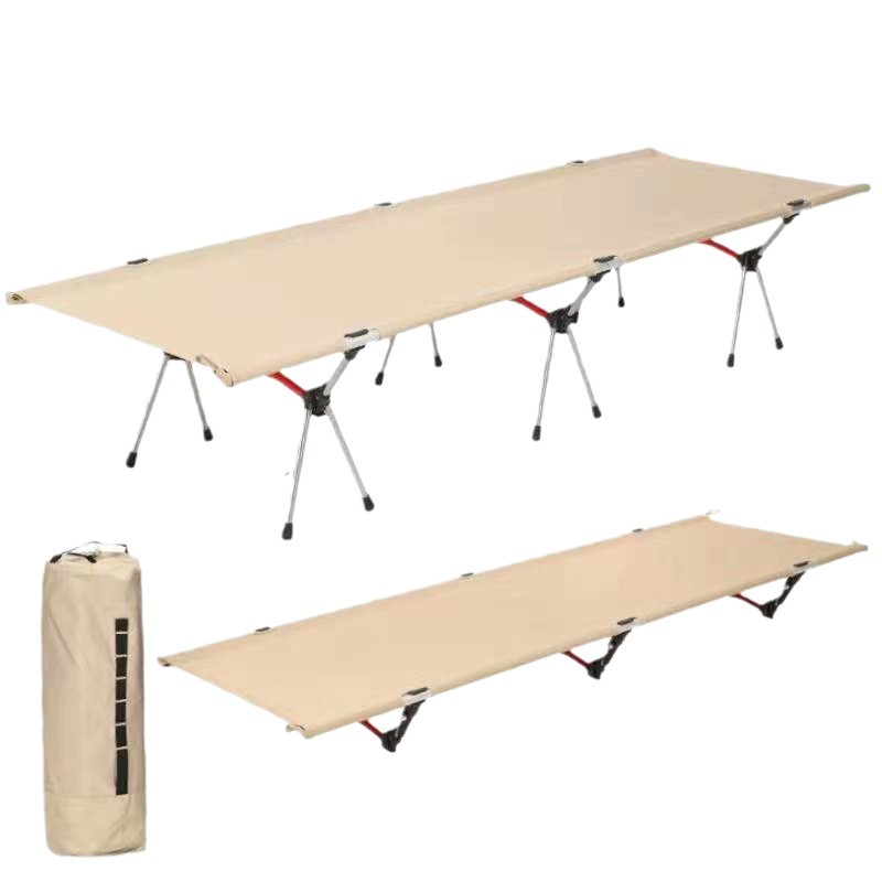 Outdoor Camping Bed Single Folding Bed Aluminum Alloy Single Bed Camping Simple Foldable Bed for Sleeping