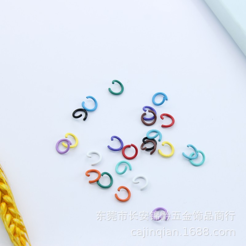 1.2 * 8mm color paint open ring connecting ring key ring iron connecting ring handmade diy hanging ring material