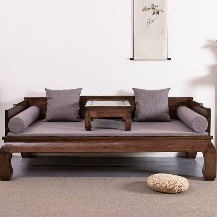 Luohan Bed Solid Wood New Chinese-style Old Elm Zen Dual-purpose Furniture for Small Apartment Living Room Pineapple Study Room Imperial Concubine Bed